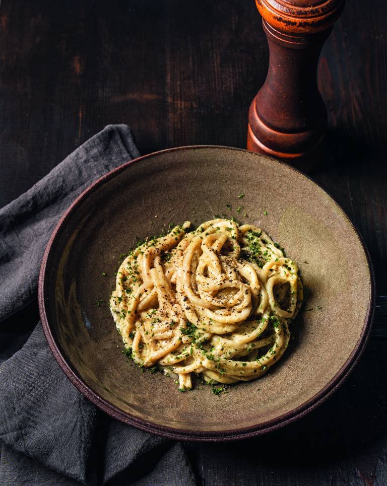 Vegansk Cacio e pepe