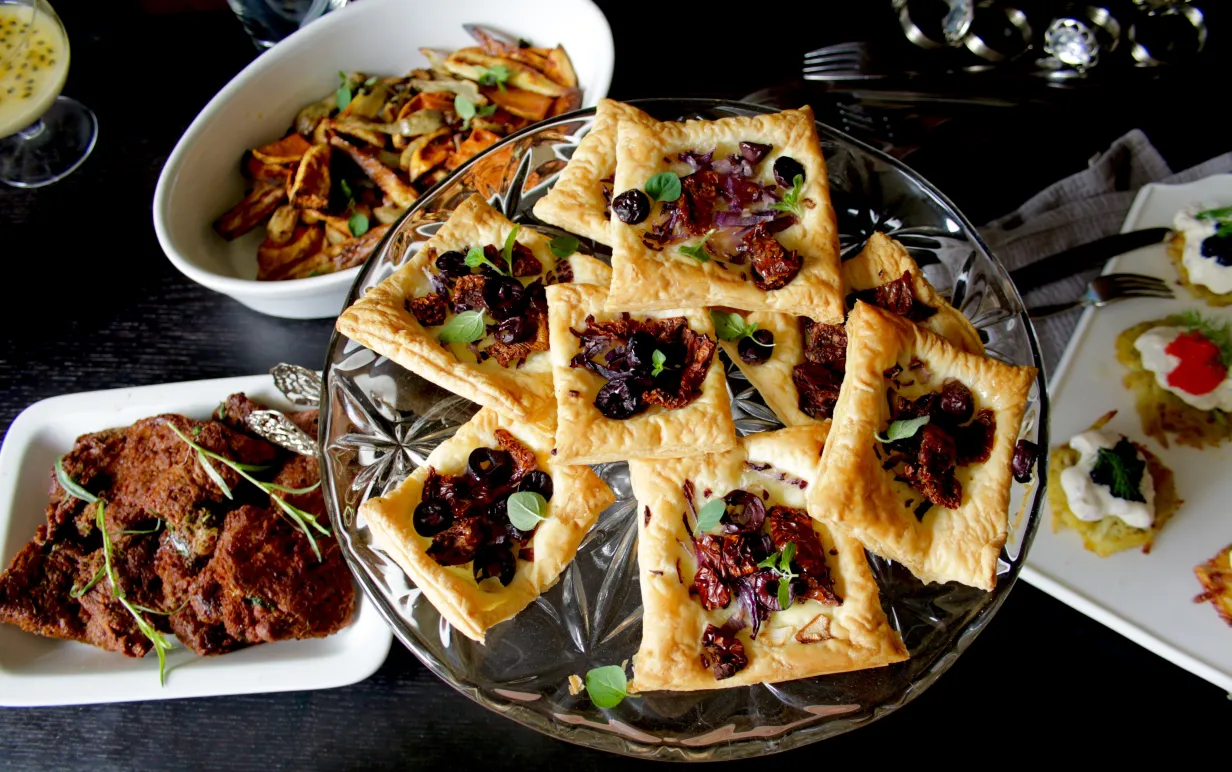 Bild på smördegsrutor med fyllning