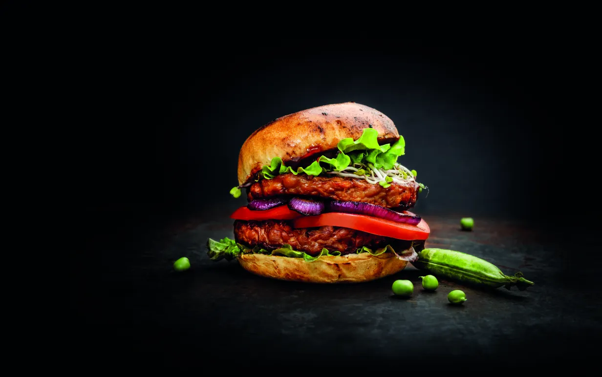 Vegansk tempeh burgare av varumärket Bärta