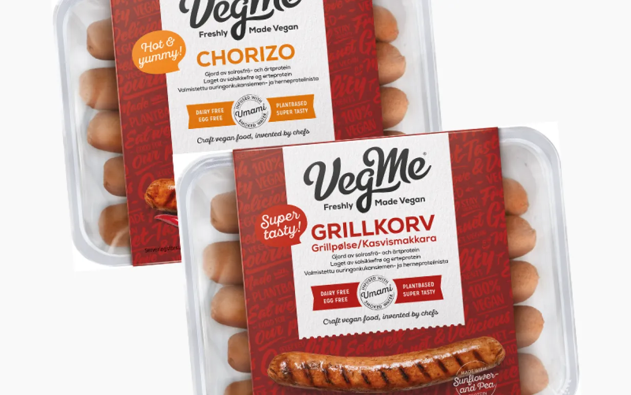 Veganska korvar från varumärket Vegme