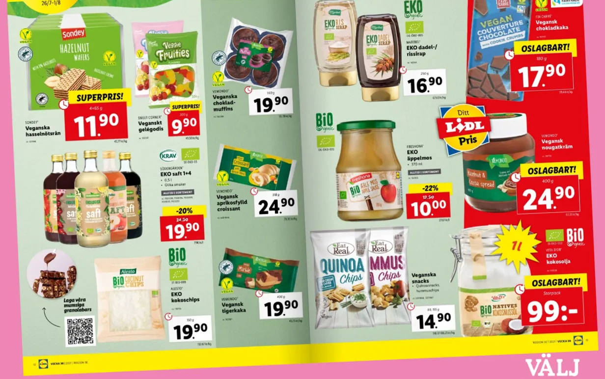 lidl vecka 30 veganska erbjudanden