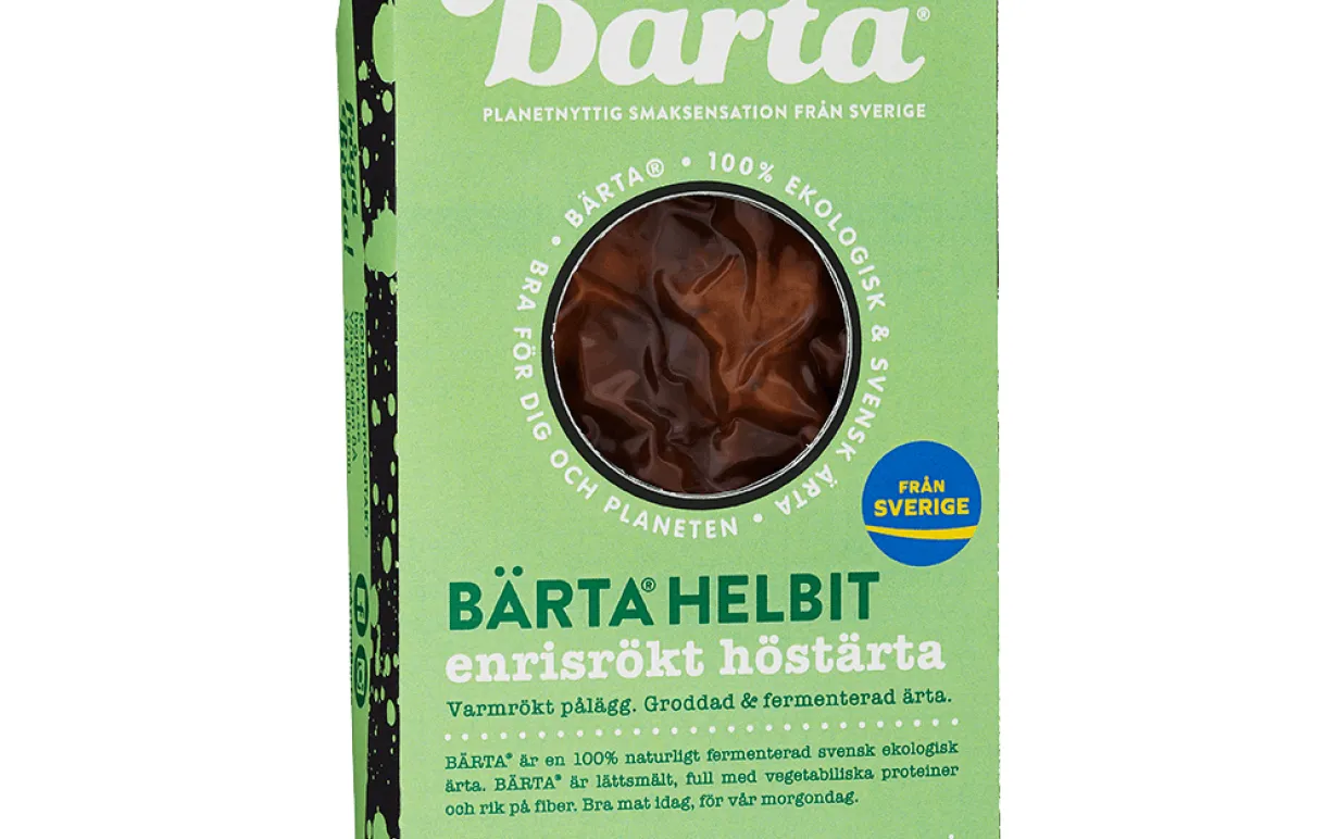 Bärta Helbit, enrisrökt höstärta, i förpackning