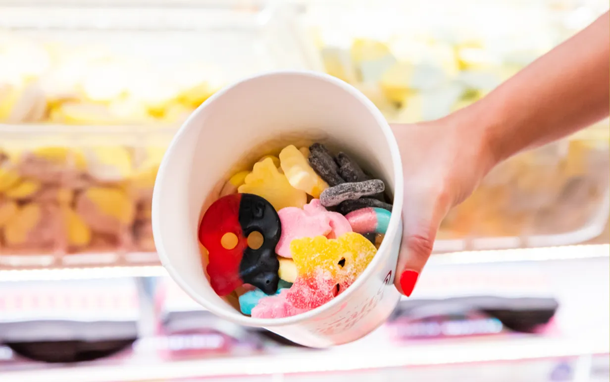 Lösviktsgodis i en burk