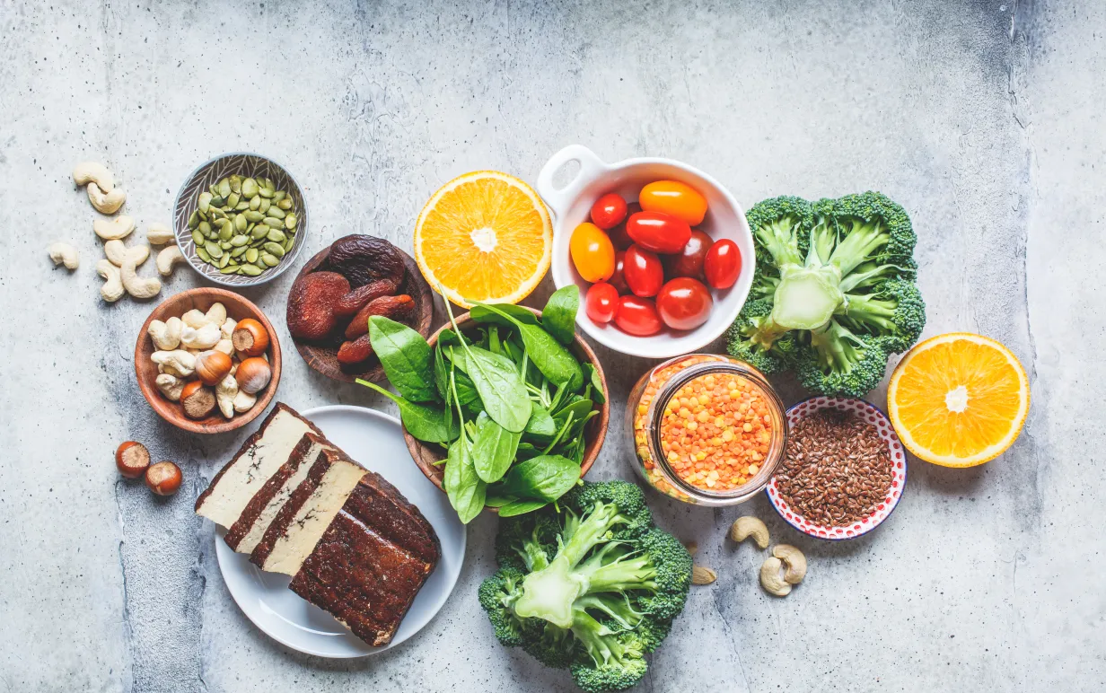 Växtbaserade källor till järn, bild tagen uppifrån