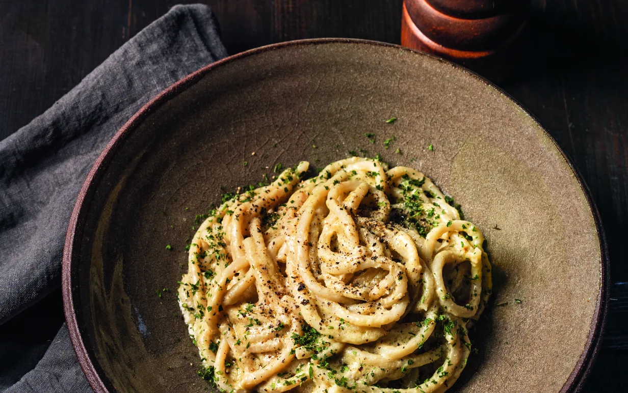 Vegansk Cacio e pepe