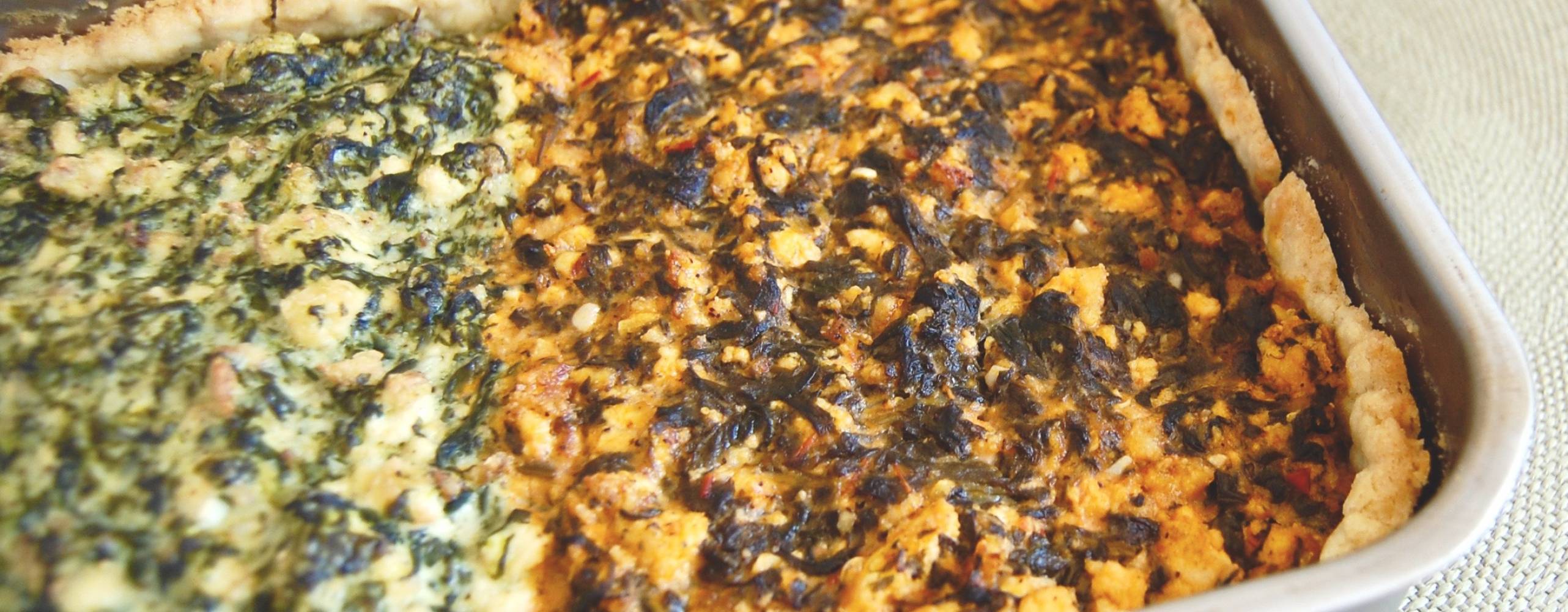 tofupaj i en avlång form