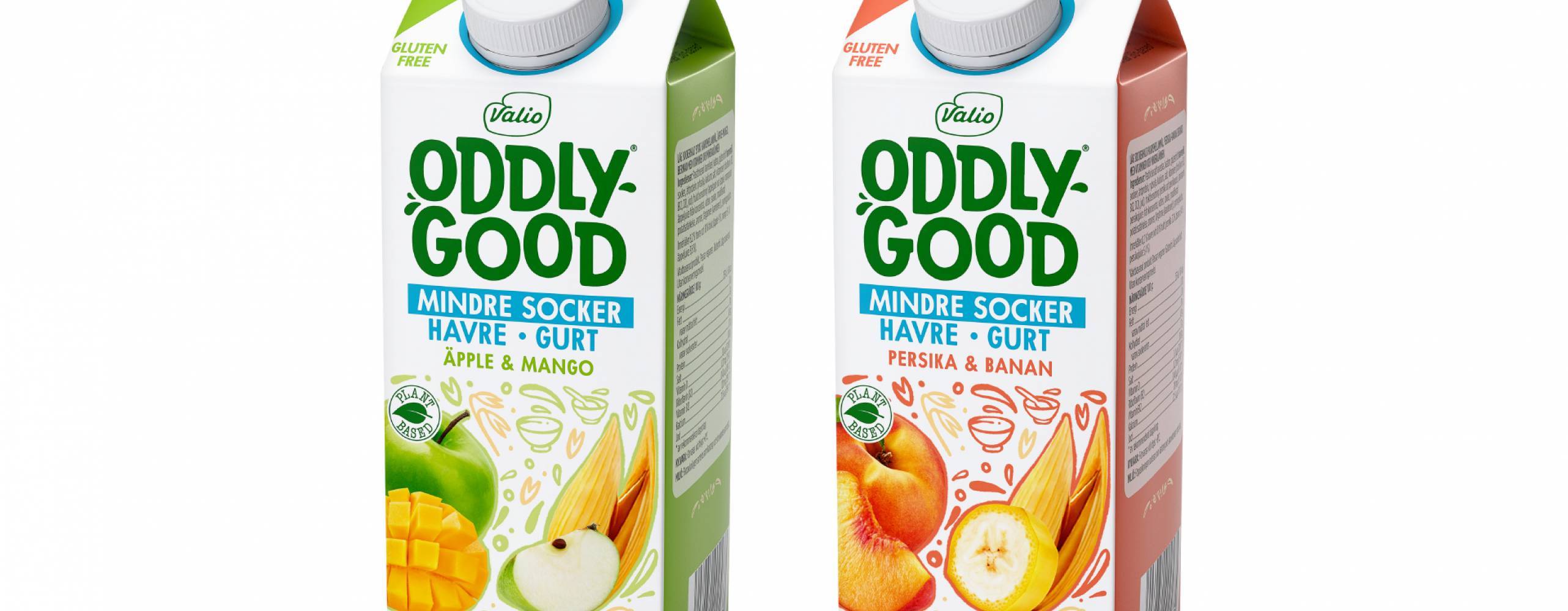 två förpackningar veganskt gurt från Oddlygood