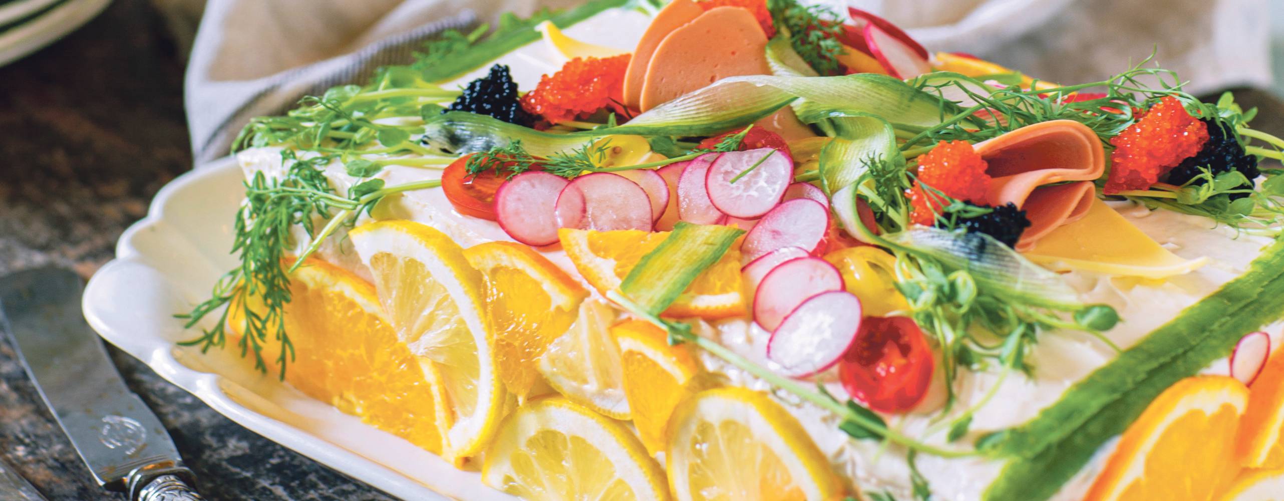 Vegansk smörgåstårta