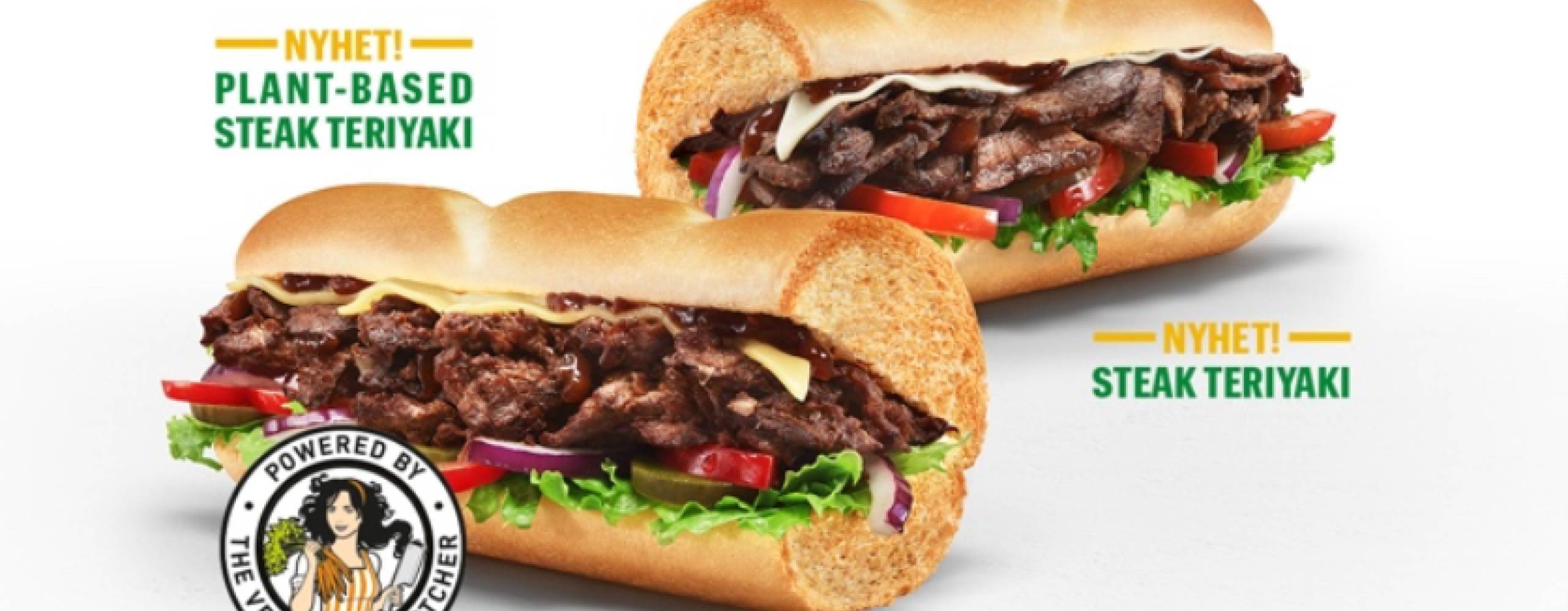 Två teryakisubs från Subway mot en vit bakgrund