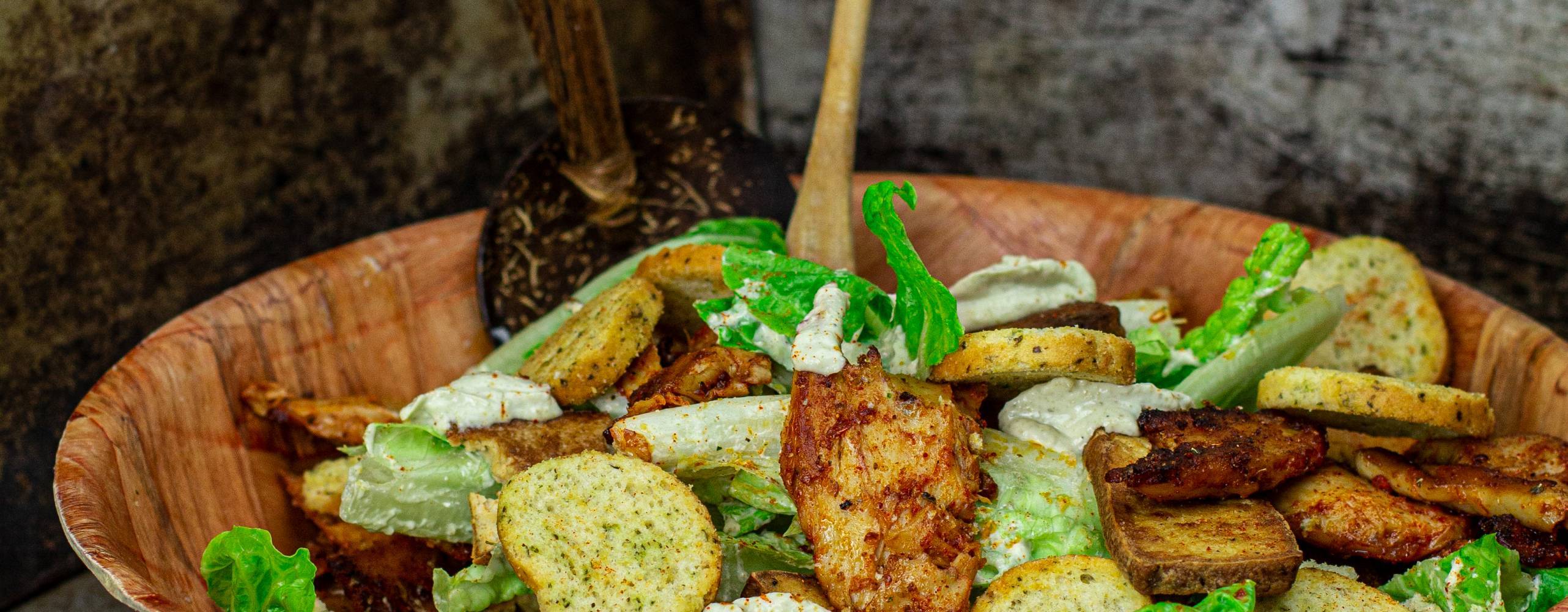 Vegansk caecarsallad