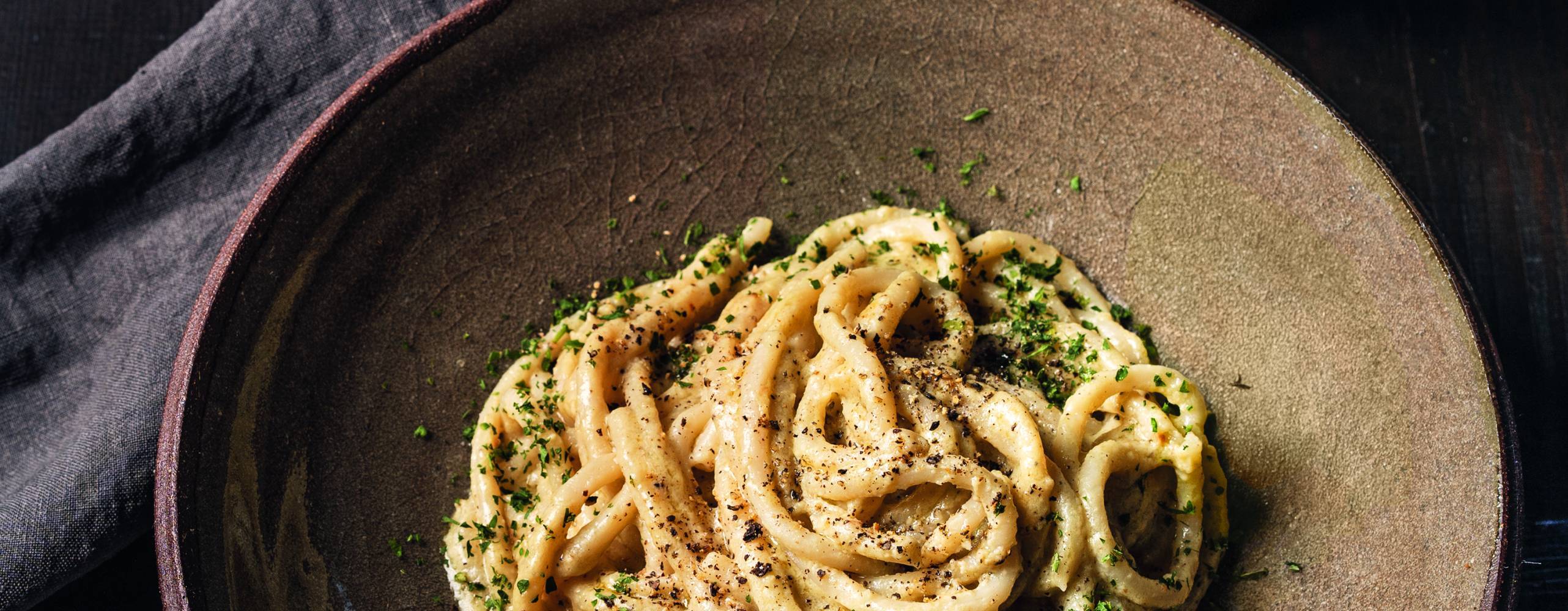 Vegansk Cacio e pepe